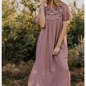 Roolee Giotto Embroidered Maxi Dress